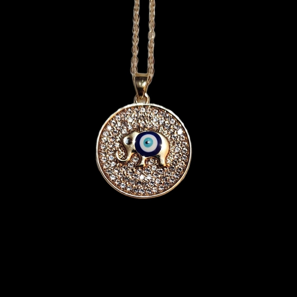 Evil Eye Elephant Necklace